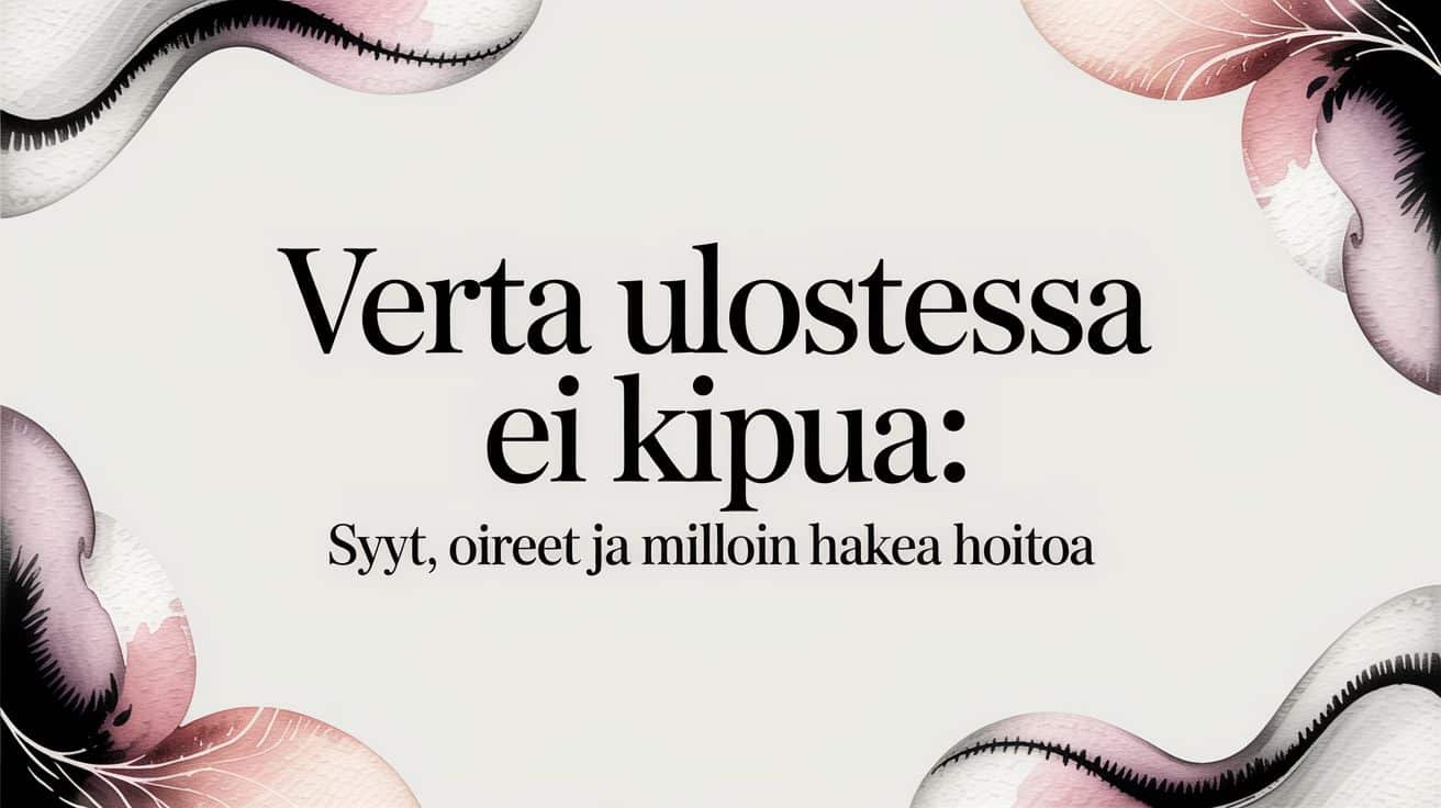 Verta ulosteessa ei kipua: syyt, oireet ja milloin hakea hoitoa