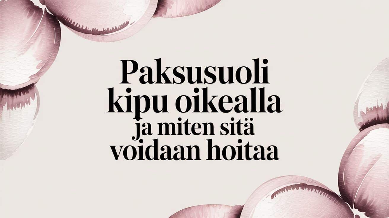 Paksusuoli kipu oikealla ja miten sitä voidaan hoitaa