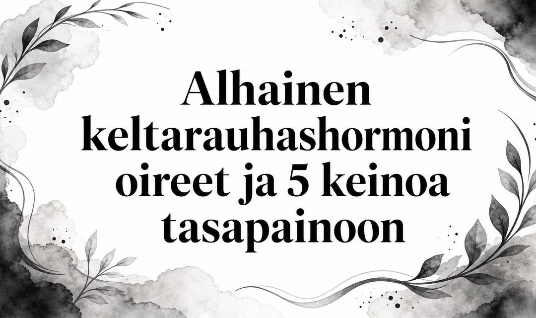 Alhainen keltarauhashormoni oireet ja 5 keinoa tasapainoon