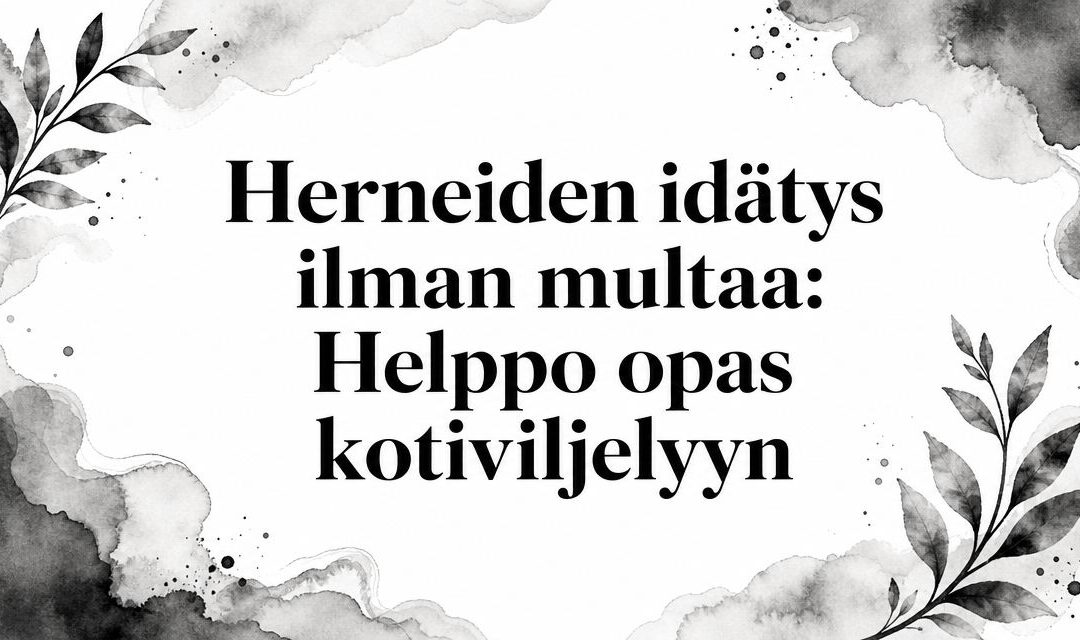 Herneiden idätys ilman multaa: Helppo opas kotiviljelyyn