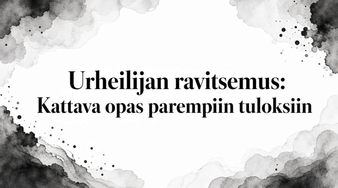 Urheilijan ravitsemus: Kattava opas parempiin tuloksiin